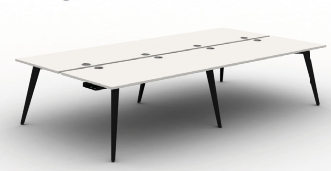 Pyramid Steel Bench Desk - 4 person back to back